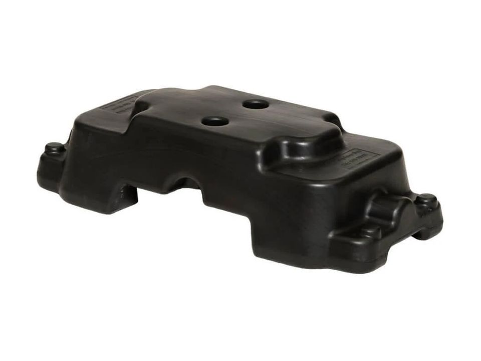 Black ballast weight with two holes on top